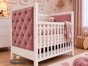 Krevetac za bebe bebu djeciji drveni sa ladicom roze Lala NOVO