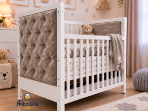 Krevetac za bebe bebu djeciji drveni sa ladicom bež Lala NOVO