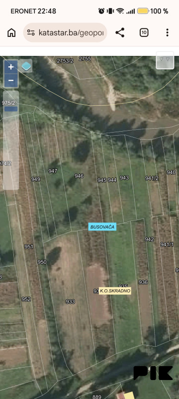 Zemljište katastarska opcina Skradno Busovača