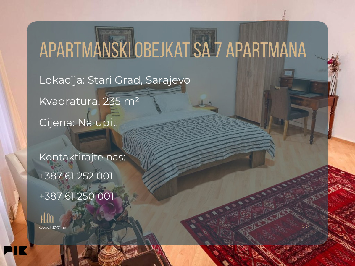 Apartmanski objekat sa 7 apartmana - Stari Grad, Sarajevo
