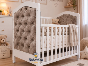 Krevetac za bebe bebu djeciji drveni sa ladicom bež ROYAL NOVO