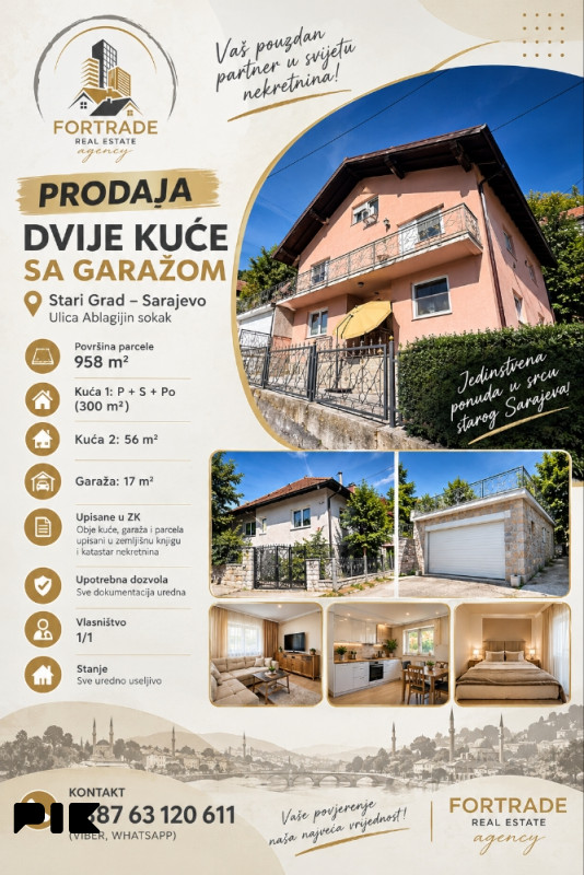 Dvije kuće sa garažom Sarajevo - Stari Grad