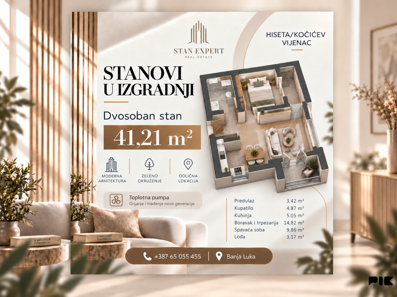 DVOSOBAN STAN 41m2,  NOVOGRADNJA HISETA - KOČIĆEV VIJENAC