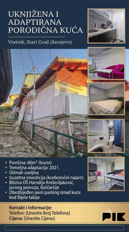 Kuća Sarajevo - Stari Grad Vratnik