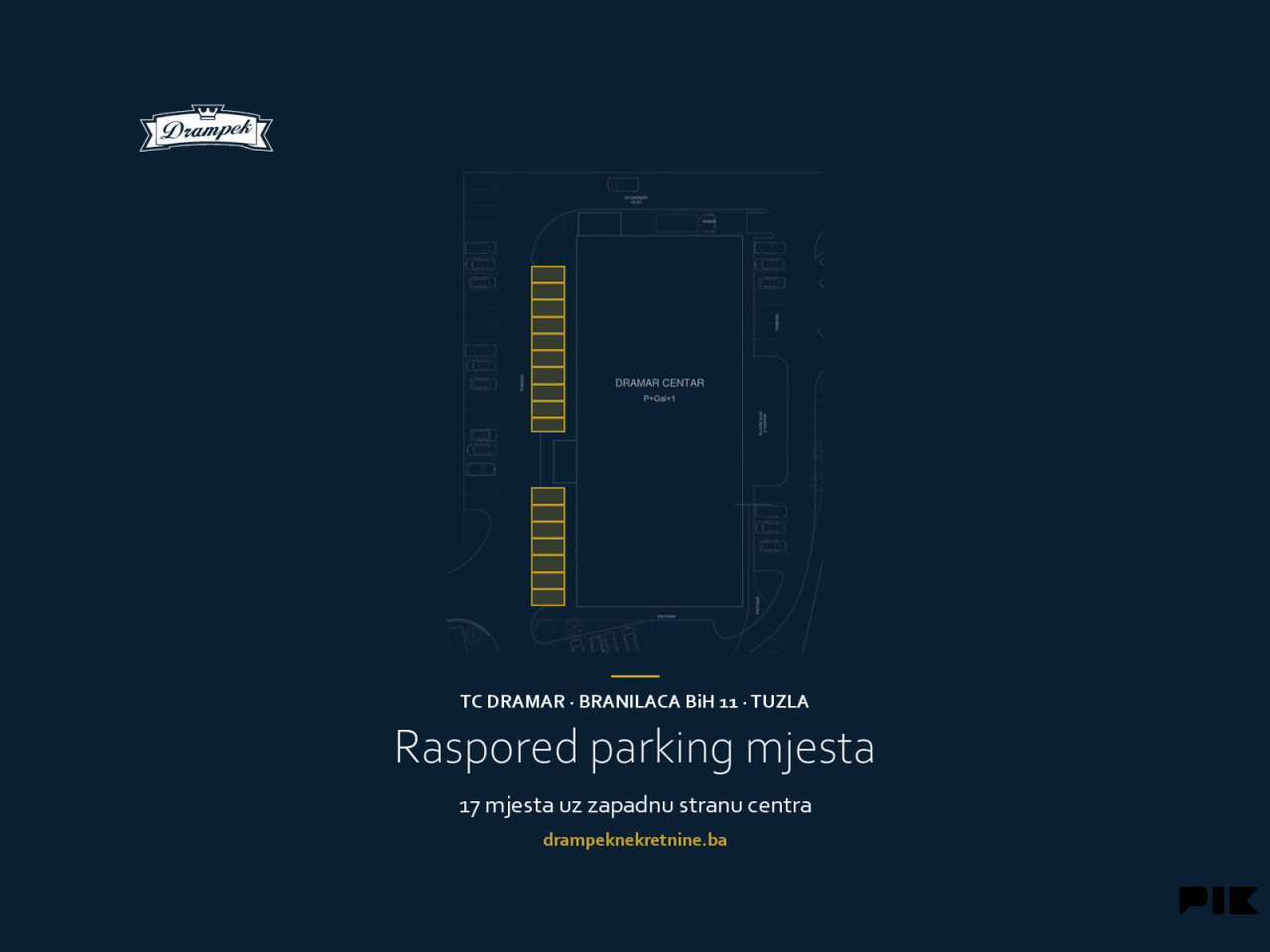 Parking mjesto Tuzla - TC Dramar - najam od 100 KM mjesečno 2