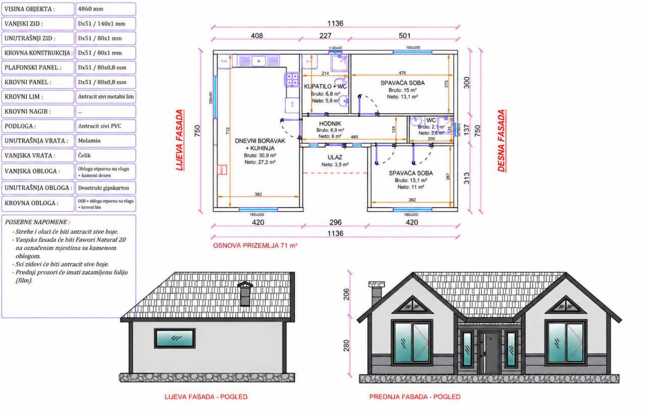 80m2 - 62400 (AKCIJA) Montazna Kuca 3