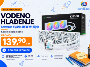 Vodeno hlađenje Snowman KM360-ARGB-WH CPU cooler white DOPER B2S