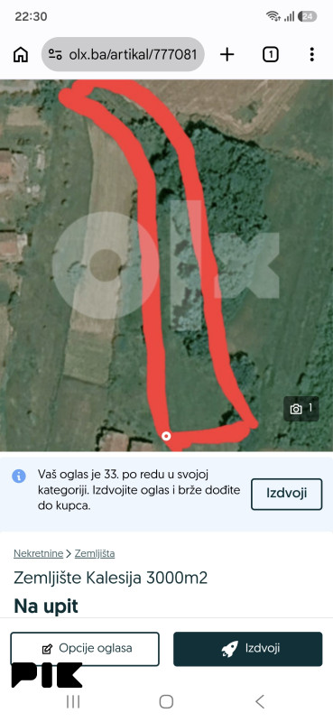 Zemljišta Kalesija 3170m2