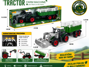 Dječiji traktor sa prikolicom 39 cm za djecu dječiji NOVO