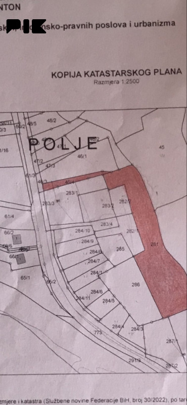 Prodaja zemljišta,lokacija Ribnica, opština Zavidovići