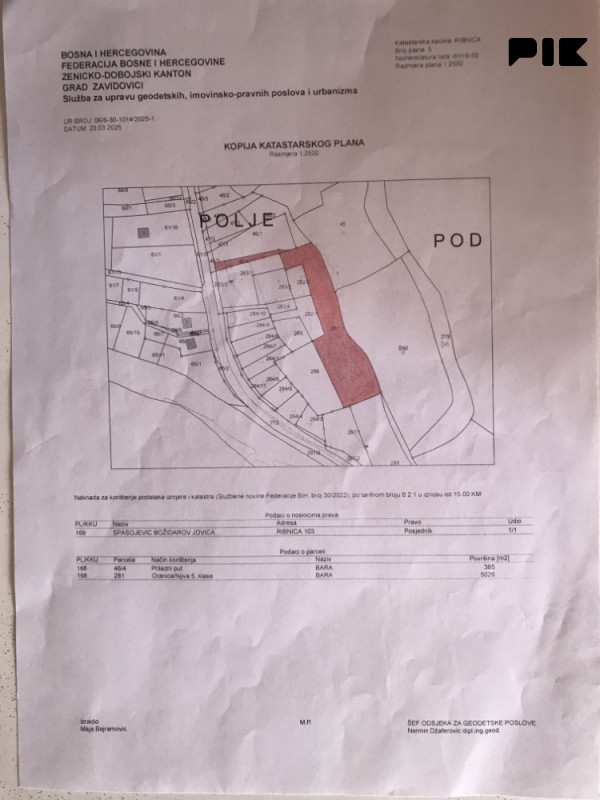 Prodaja zemljišta,lokacija Ribnica, opština Zavidovići 3