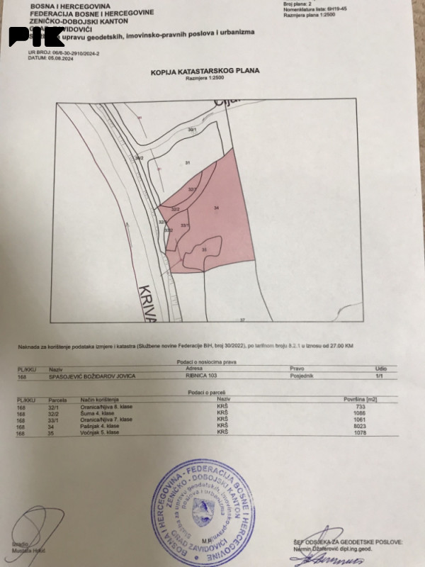 Prodaja zemljišta,lokacija Ribnica, opština Zavidovići 6