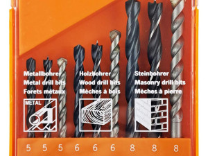 PROJAHN SET BORERA CELIK KAMEN DRVO 9 DIJELOVA 5-8 MM (KOM)
