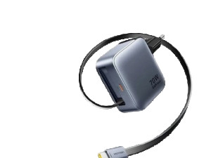 Punjač 2X USB-C 70W sa izvlačnim USB-C kablom VENTION 46297