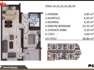 USKORO USELJIV STAN, 48,80m2, MJESEC photo 2