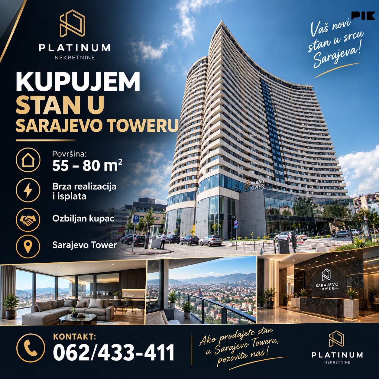 Dvosoban | Trosoban stan | Novo Sarajevo | Tower Novogradnja
