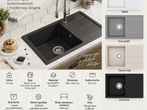 PREMIUM QUARTZ SUDOPERA INES - gratis sifon