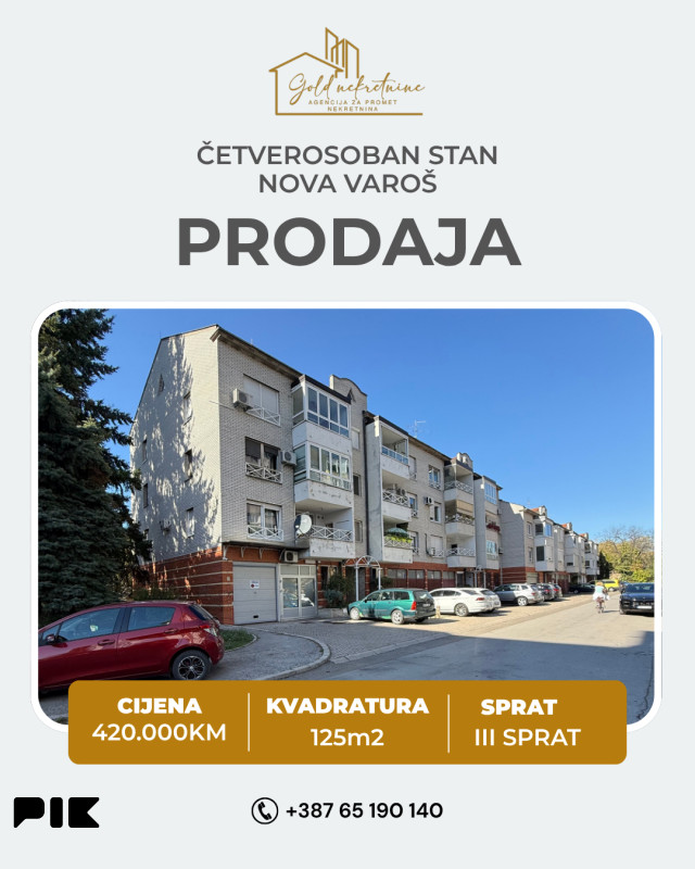 EKSKLUZIVNO!Četverosoban stan sa dodatnom pogodnosti,Nova Varoš