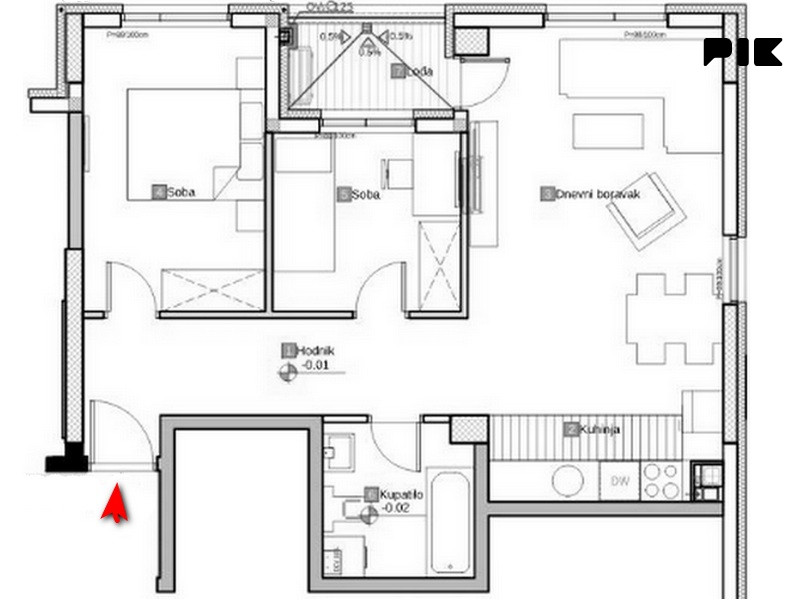 Trosoban stan Lazarevo Banja Luka 56m2 2