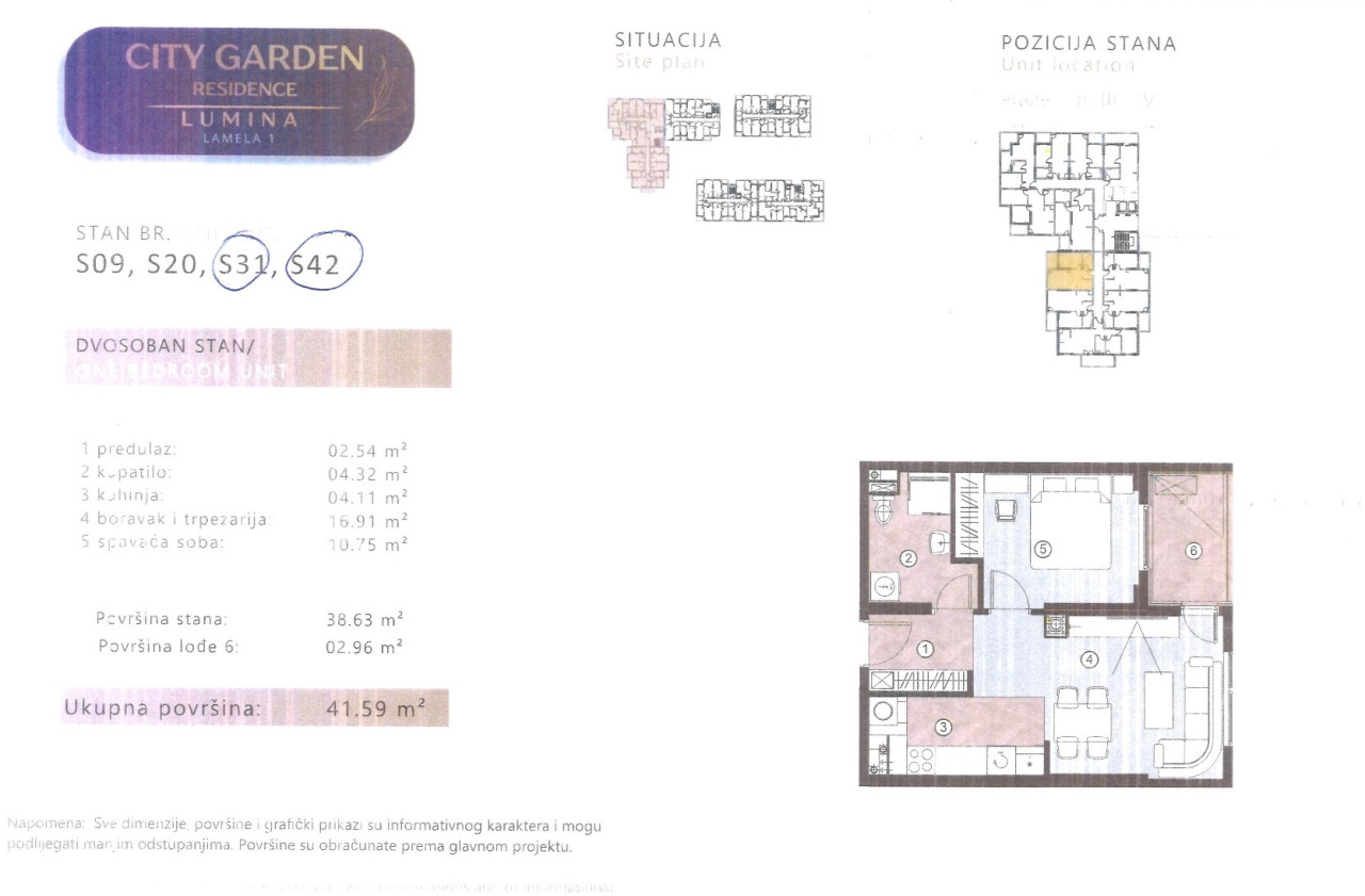 Stanovi u izgradnji, Hisete, dvosobni 41,29m2 do 48,26m2 9