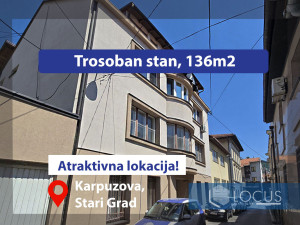 LOCUS: Trosoban stan 136m2, ul. Karpuzova, Stari Grad