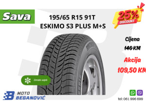 SAVA 195 65 15 R15 ESKIMO S3 PLUS zimska guma 195/65R15