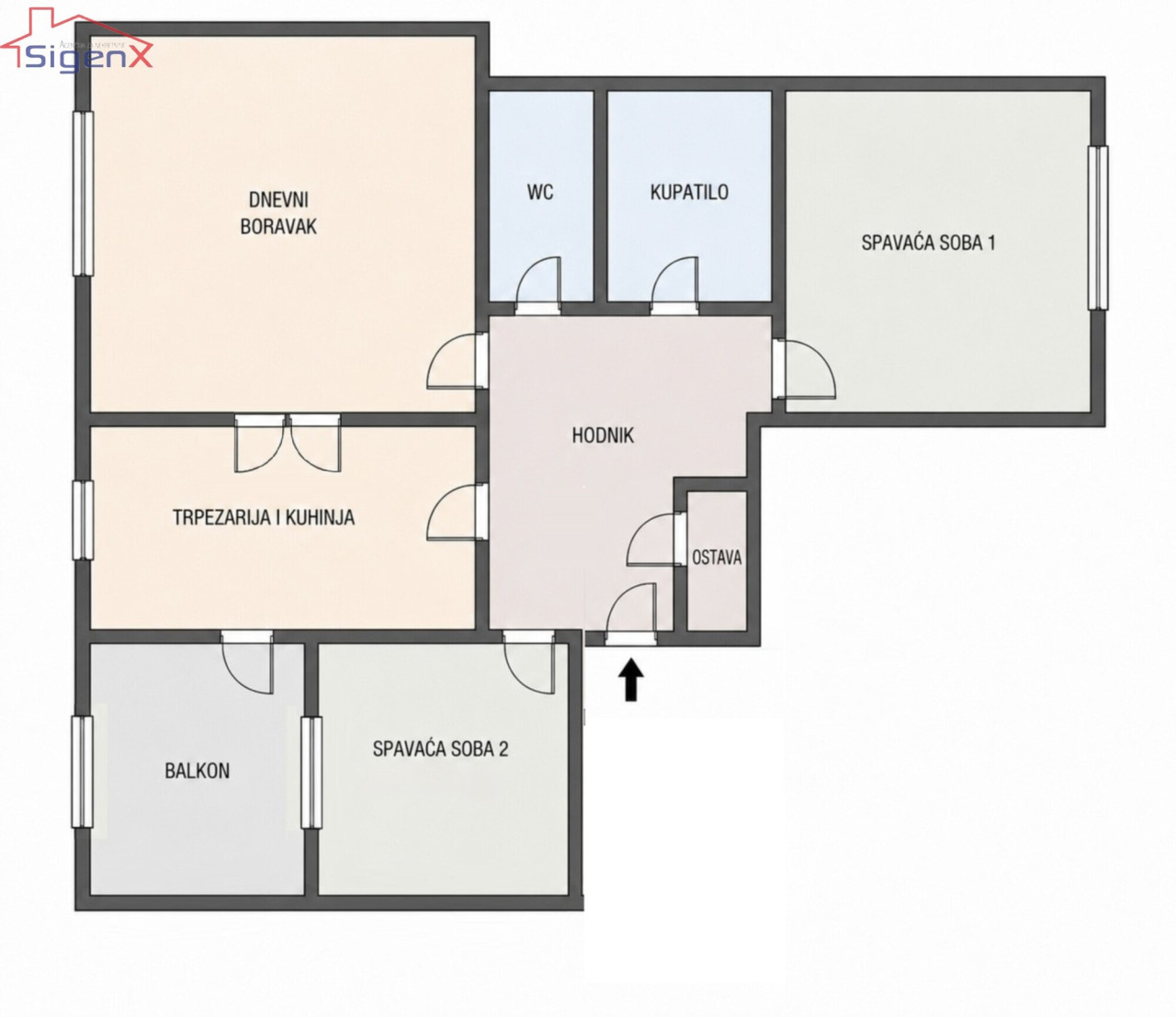 NOVO ADAPTIRAN/Trosoban stan/Vojničko polje/77 m2/balkon 28