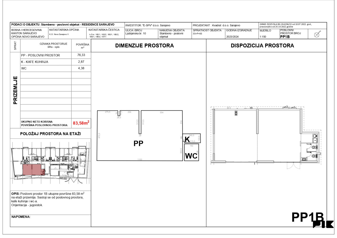POSLOVNI PROSTOR 183.20m2 | LJUBLJANSKA | Sarajevo | NAJAM 3