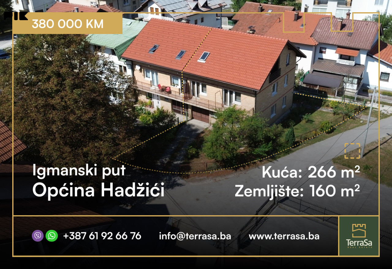 Kuća u nizu 266 m2/ Igmanski put/ Hadžići
