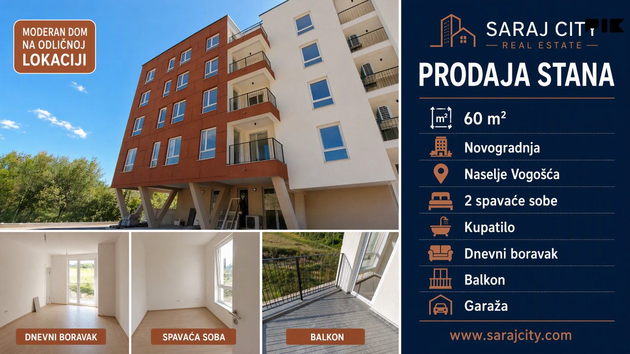 Stan novogradnja 60m2 Vogošća
