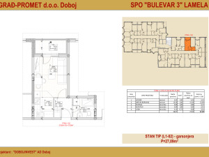Stan, 27.09 m², Doboj