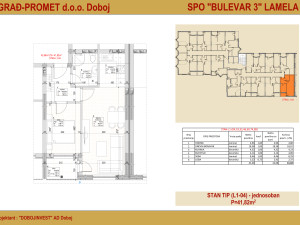 Stan, 41.82 m², Doboj