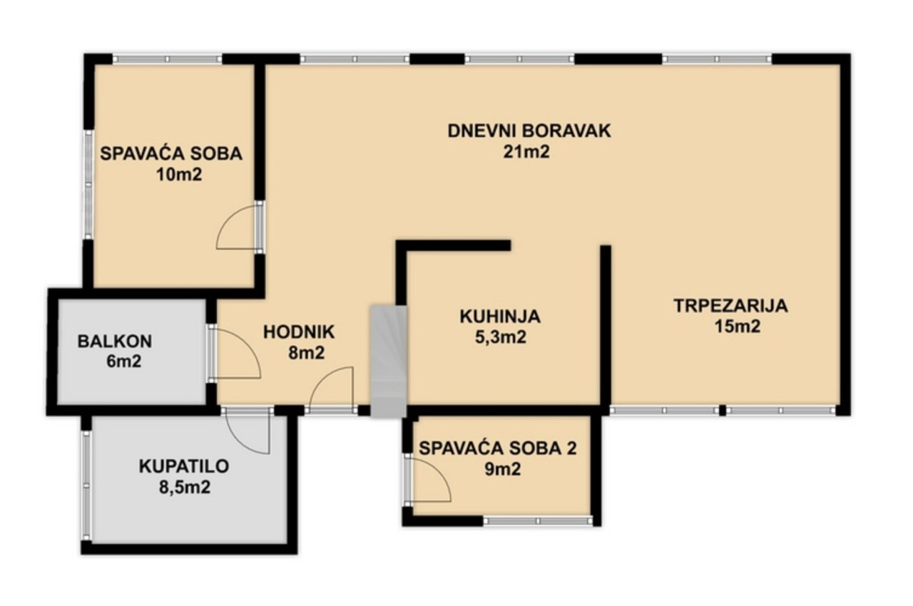 TROSOBAN STAN/CENTAR/MARIJIN DVOR/83m2/BALKON/USELJIVO/5.sprat 18