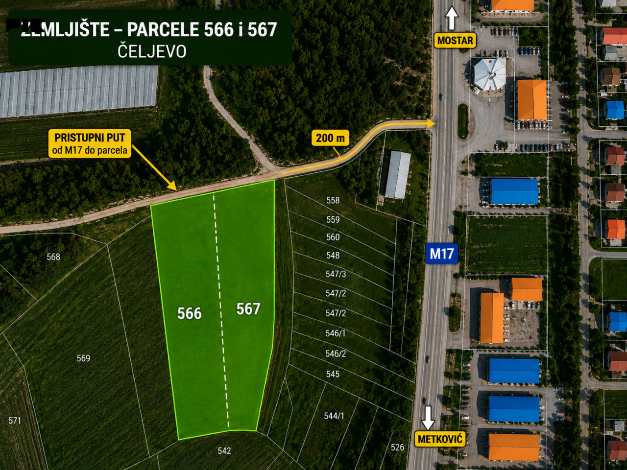 POVOLJNO!!! Zemljište,3230m2 Celjevo opcina Capljina