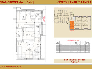 Stan, 52.14 m², Doboj