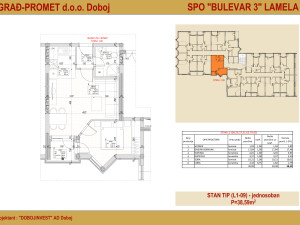 Stan, 38.59 m², Doboj