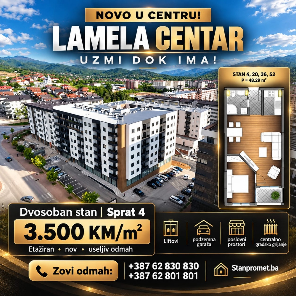 Stan 48m2  Istočno Sarajevo prodaja Novogradnja 2