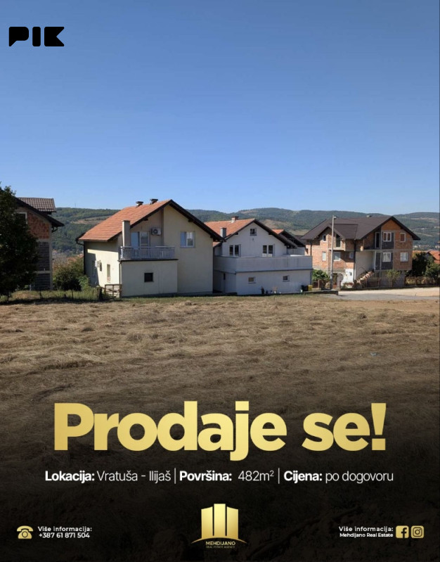 Zemljište Ilijaš-Vratuša 482 m2