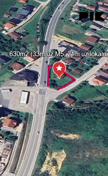 GRADJEVINSKA PARCELA  uz M-5 Ključ 630m2