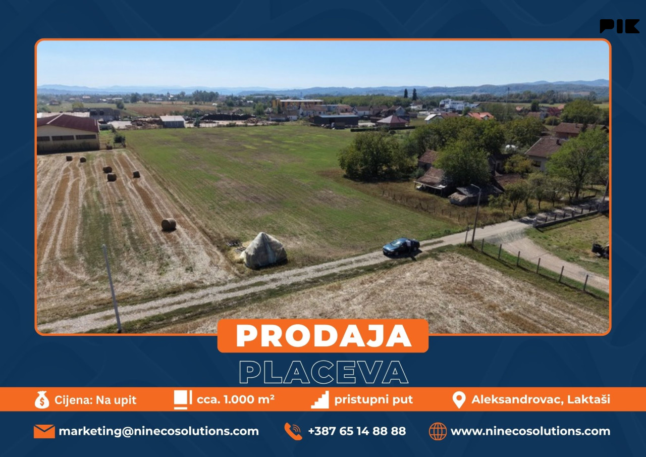 PLACEVI - ALEKSANDROVAC - LAKTAŠI - 1.000 m2