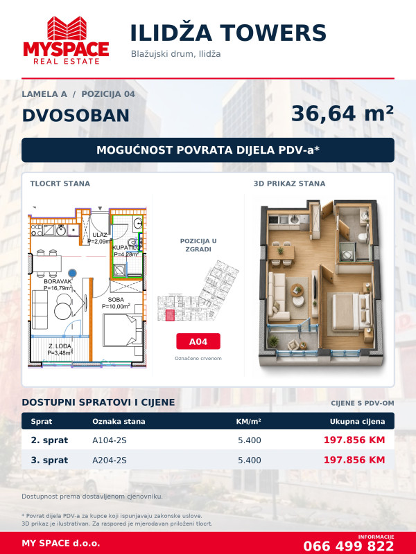 MY SPACE/ Stan/ ILIDZA TOWERS/ 36m2 2