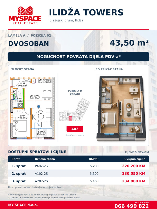 MY SPACE/ Stan/ ILIDZA TOWERS/ 43m2 2