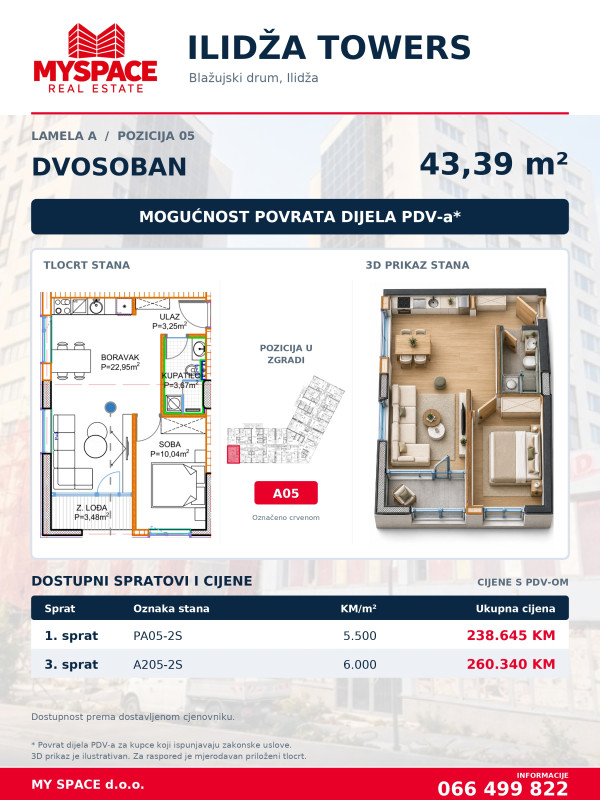 MY SPACE/ Stan/ ILIDZA TOWERS/ 43m2 3