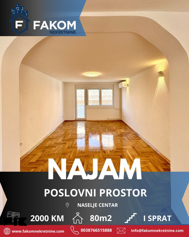 Atraktivan prostor za kancelarijske svrhe, CENTAR Banja Luka