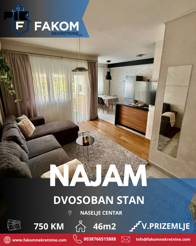 Iznajmljujemo dvosoban stan na atraktivnoj lokaciji, Nova Varoš
