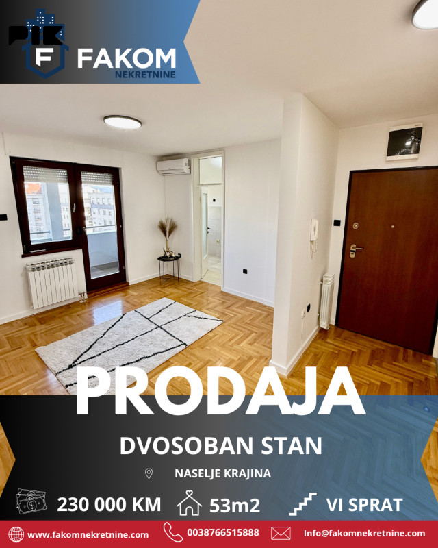 Na prodaju komforan dvosoban stan u blizini TC Merkator