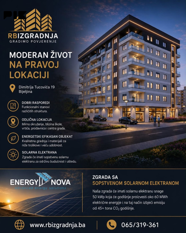 Stanovi od 41,43,56,67,88 i 130m2 3