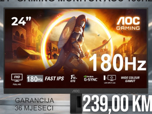 AOC GAMING MONITOR 24" 180Hz FULL HD IPS  0.5Ms