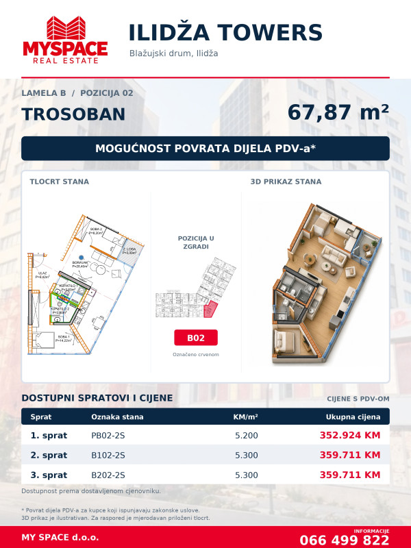 MY SPACE/ Stan/ ILIDZA TOWERS/ 68m2