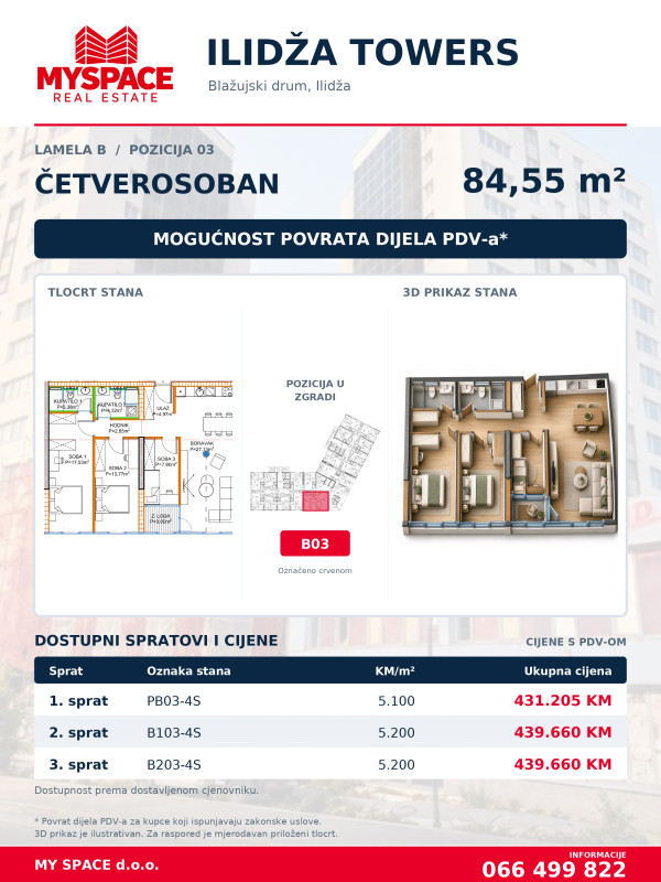 MY SPACE/ Stan/ ILIDZA TOWERS/ 84